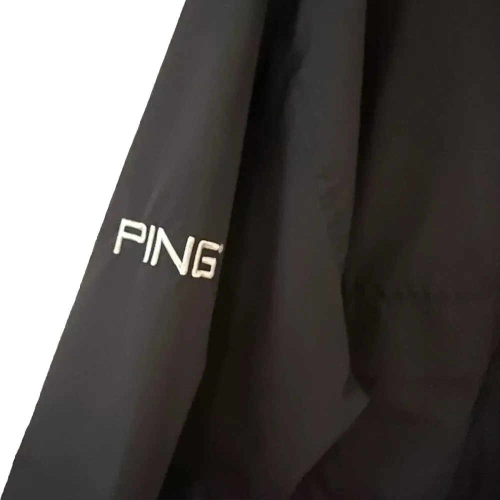 PING Jacket Travel Channel Black Full Zip Weather Resistant Oversized Medium